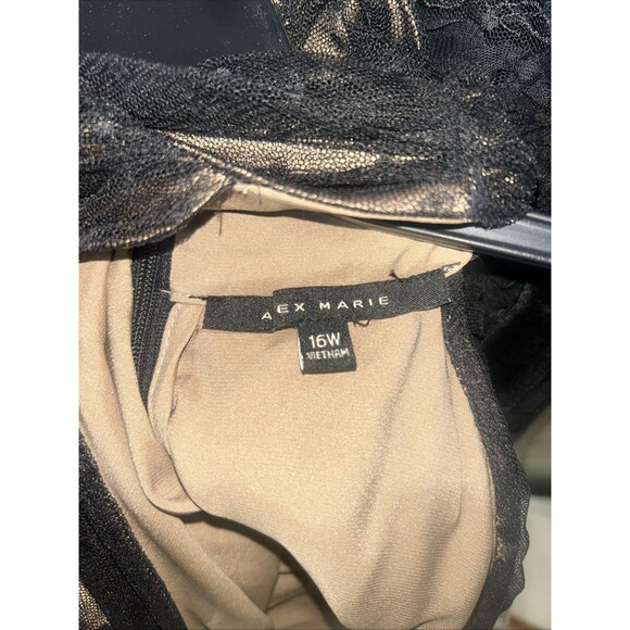 Women’s Alex Marie Sleeveless Black Prom/Formal Dress, Floral Detail, Sz 16W NWT - Picture 10 of 10